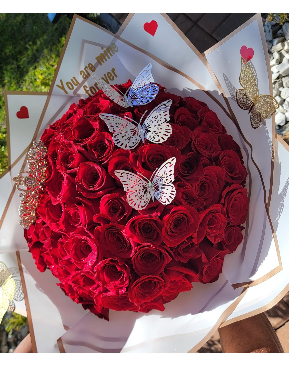 100 Roses Ramo Buchón (Diamond Pins) – Surprise Me Orlando
